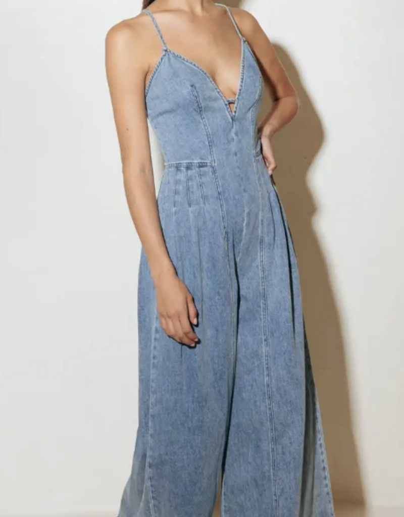A Washed Denim Jumpsuit