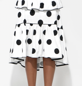 Aaliyah Layered Ruffle Linen Dot Skirt