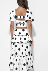 Aaliyah Layered Ruffle Linen Dot Skirt