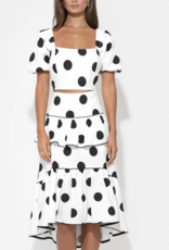 Aaliyah Layered Ruffle Linen Dot Skirt