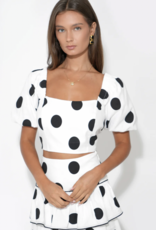 Mona Bubble Sleeve Top with Elastic Back