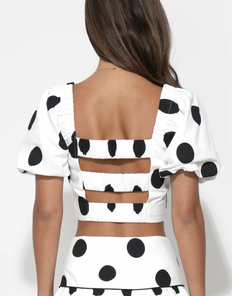 Mona Bubble Sleeve Top with Elastic Back