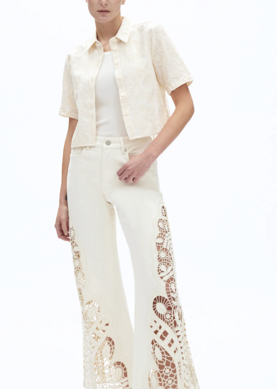 HIGH RISE LACE WIDE LEG