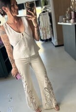 HIGH RISE LACE WIDE LEG