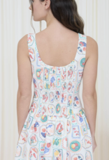 Mediterranean Lunch Motif Mini Dress