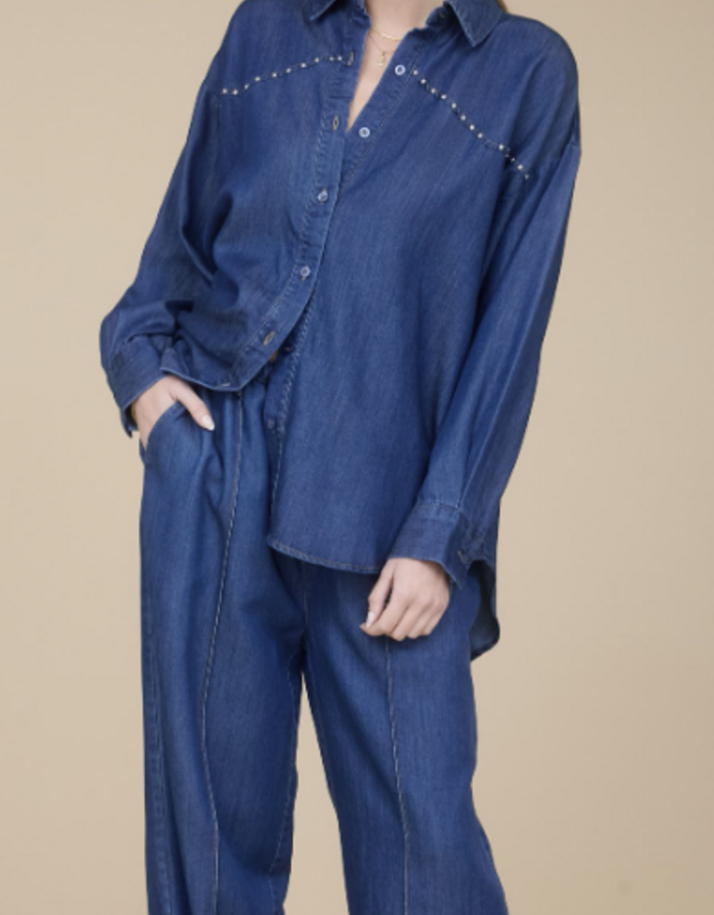 Front Seam Detail Drawstring Pant