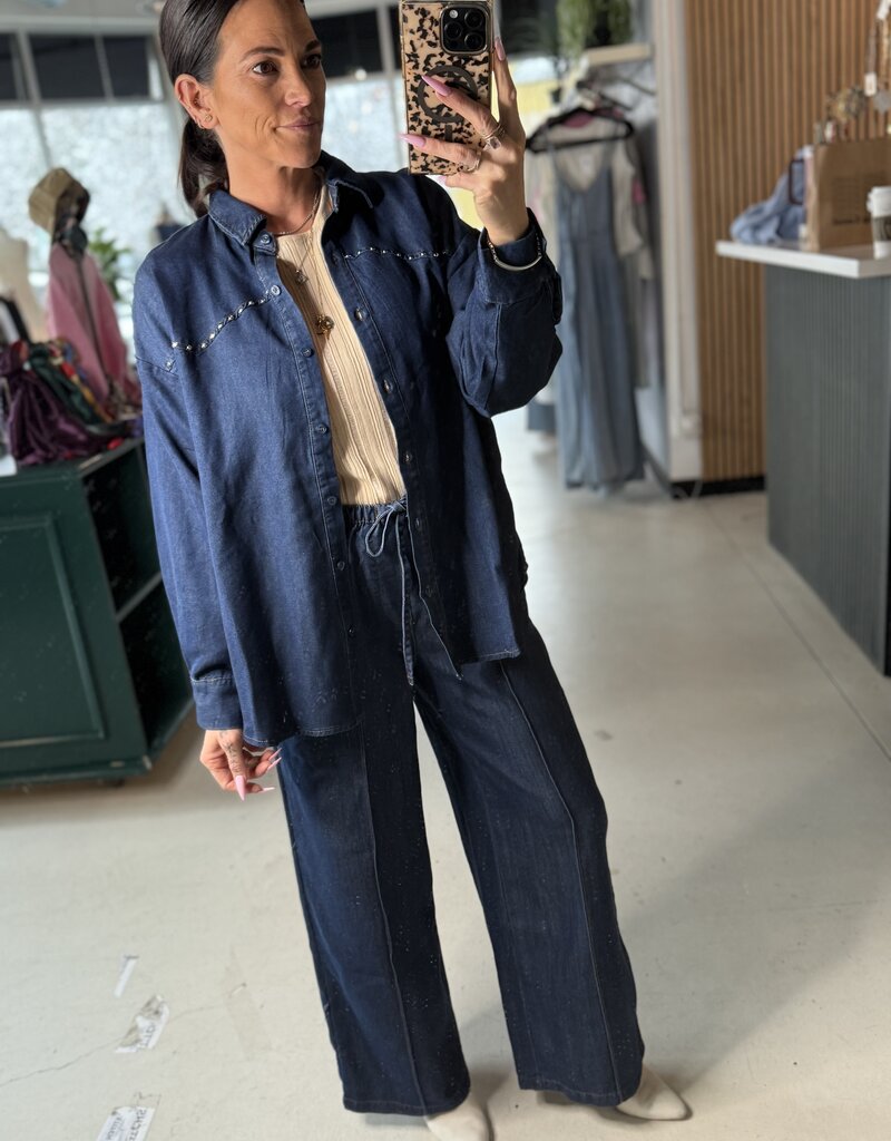 Front Seam Detail Drawstring Pant