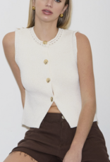 Gold Seashell Button Down Vest