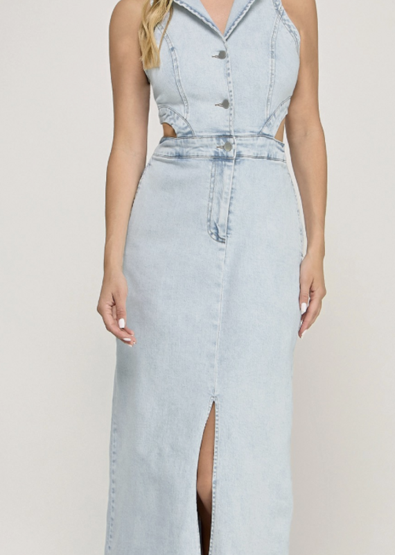 Denim Cut Out Dress