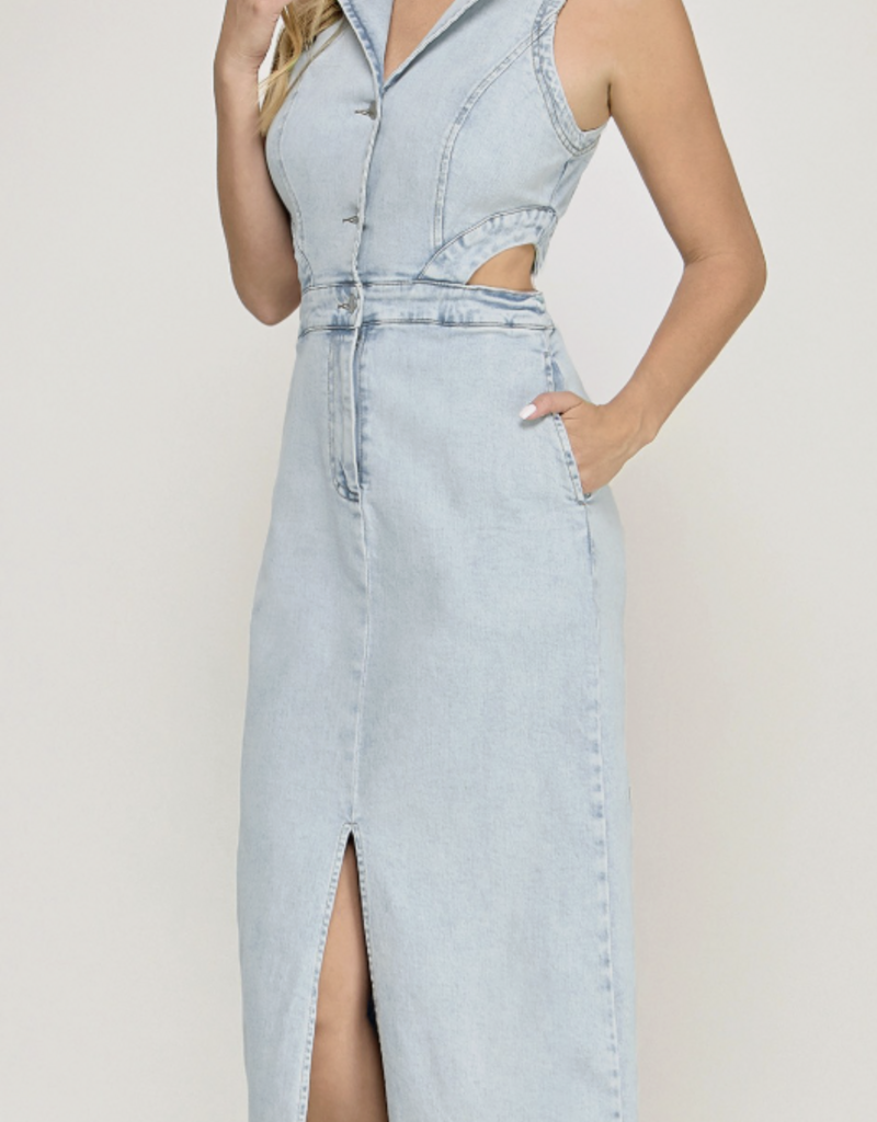 Denim Cut Out Dress