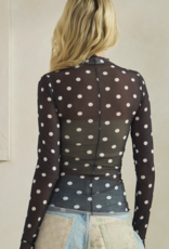 Mesh Polka Dot Top