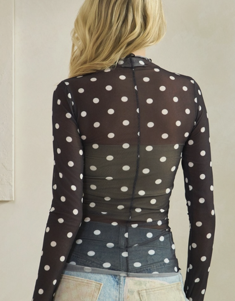 Mesh Polka Dot Top