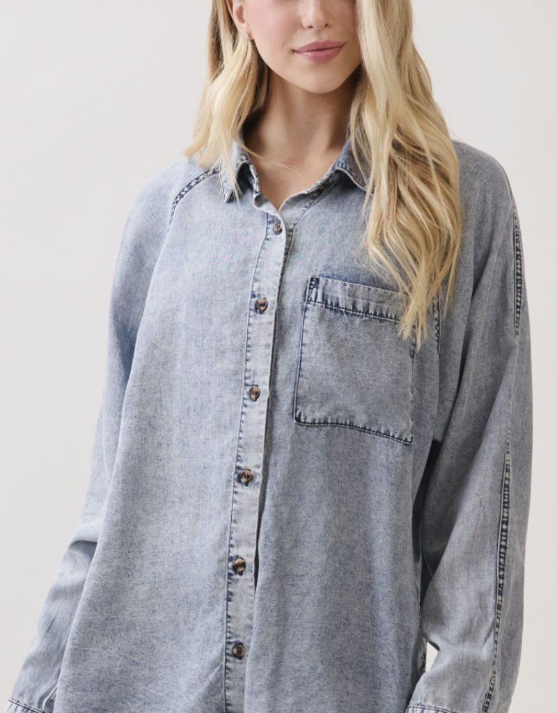 TENCEL COLLAR NECK BUTTON DOWN SHIRTS.  100% TENCEL MADE IN VIETNAM Ted Top