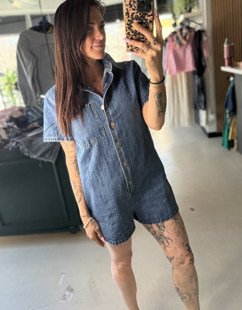 Denim Romper