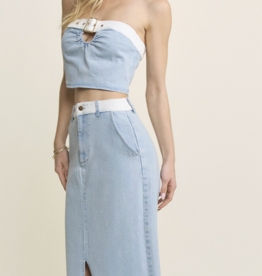 Two Toned Dnim Skirt