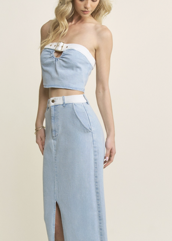 Two Toned Dnim Skirt