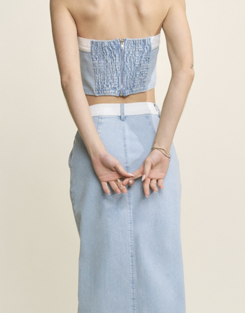 Two Toned Dnim Skirt