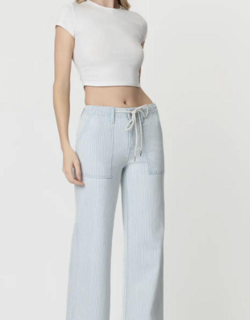 Drawstring Stripe Denim