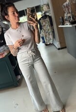 Drawstring Stripe Denim