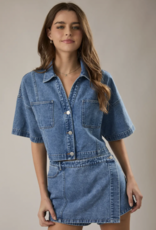 Denim Crop Shirt