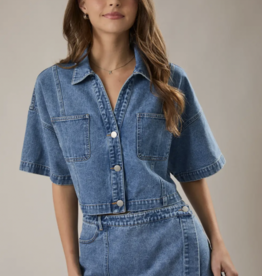 Denim Crop Shirt