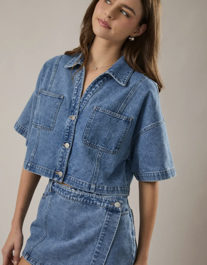 Denim Crop Shirt