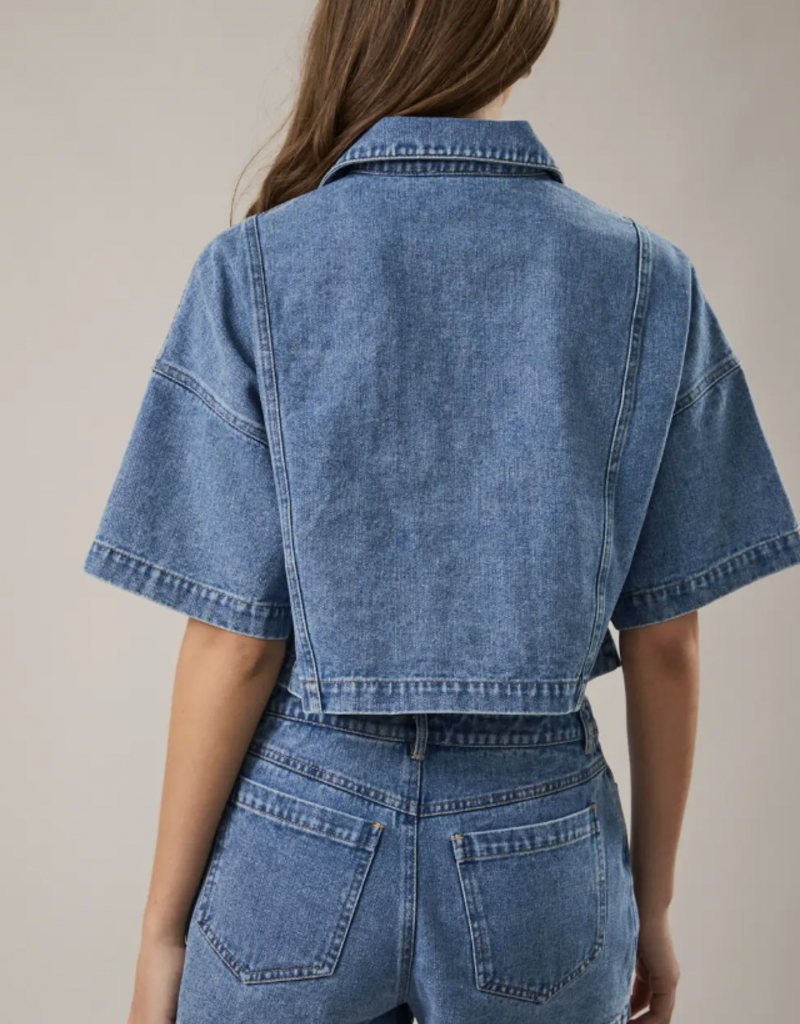 Denim Crop Shirt
