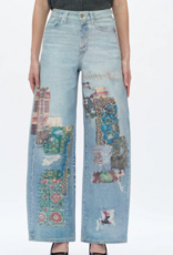 Printed Barrel Jeans