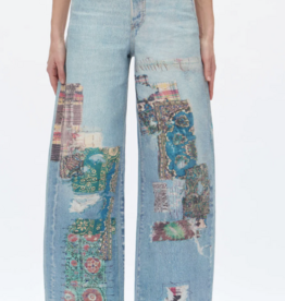 Printed Barrel Jeans