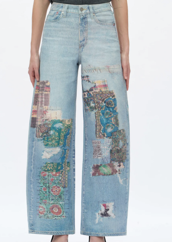 Printed Barrel Jeans