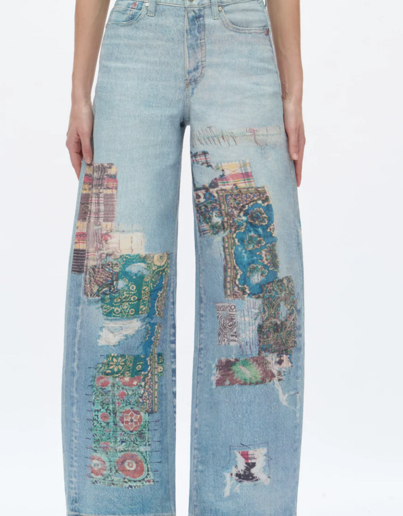 Printed Barrel Jeans