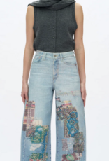 Printed Barrel Jeans