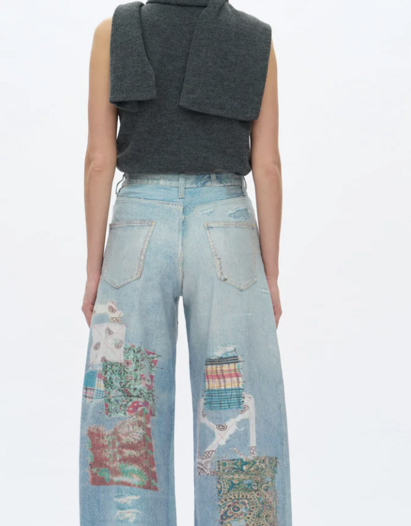 Printed Barrel Jeans