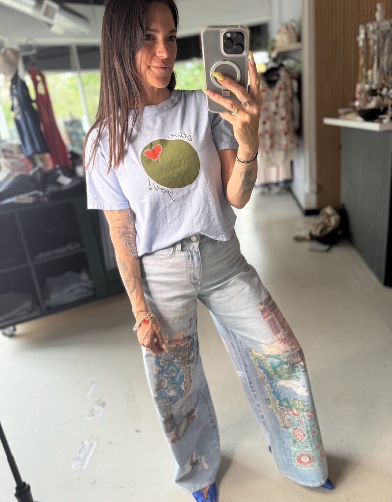 Olive You Cropped Tee