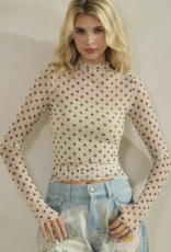 Mesh Polka Dot Top