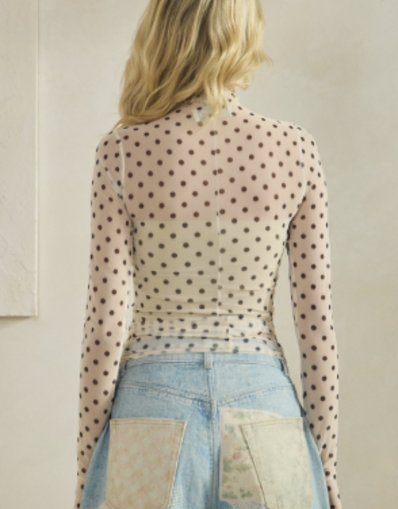 Mesh Polka Dot Top