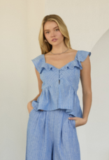 Chambray Peplum Top