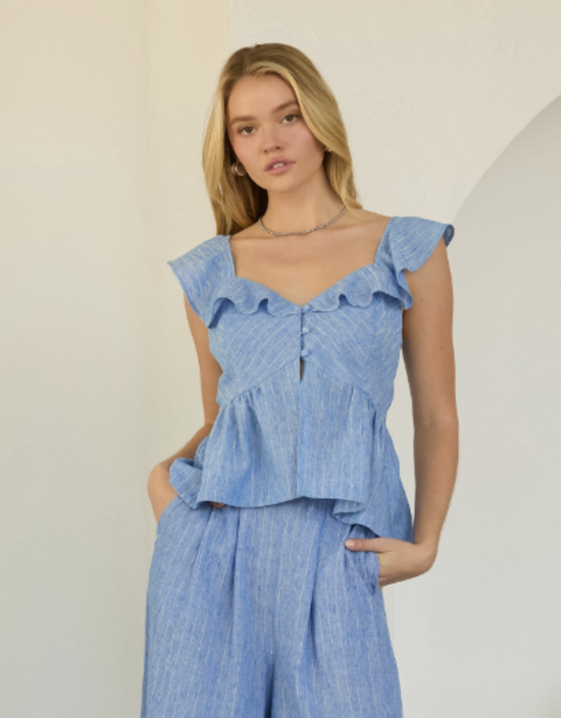 Chambray Peplum Top