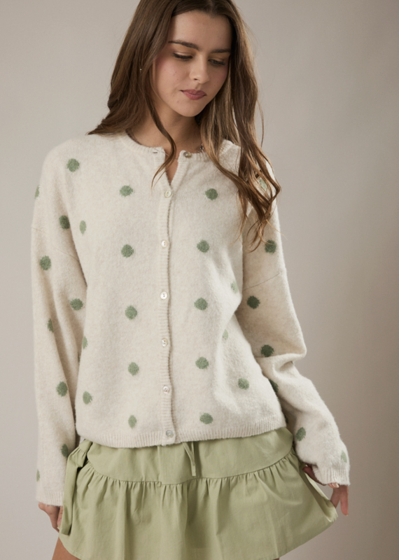 Sage Dot Cardigan