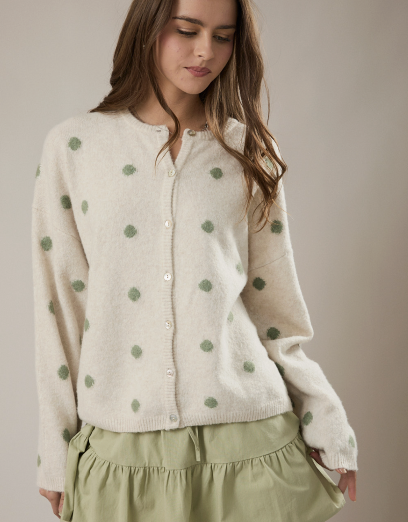 Sage Dot Cardigan