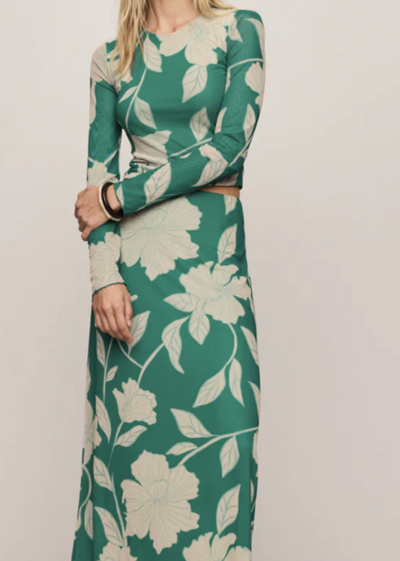 Eda Bloom Floral Mesh Maxi Skirt