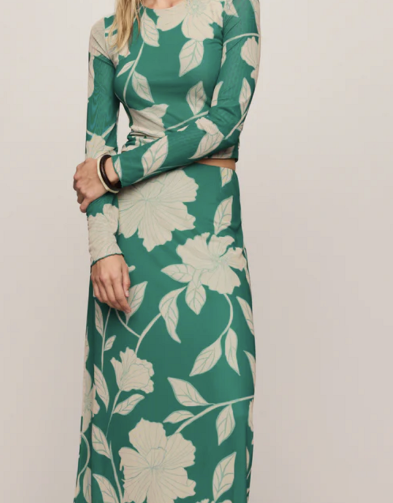 Eda Bloom Floral Mesh Maxi Skirt