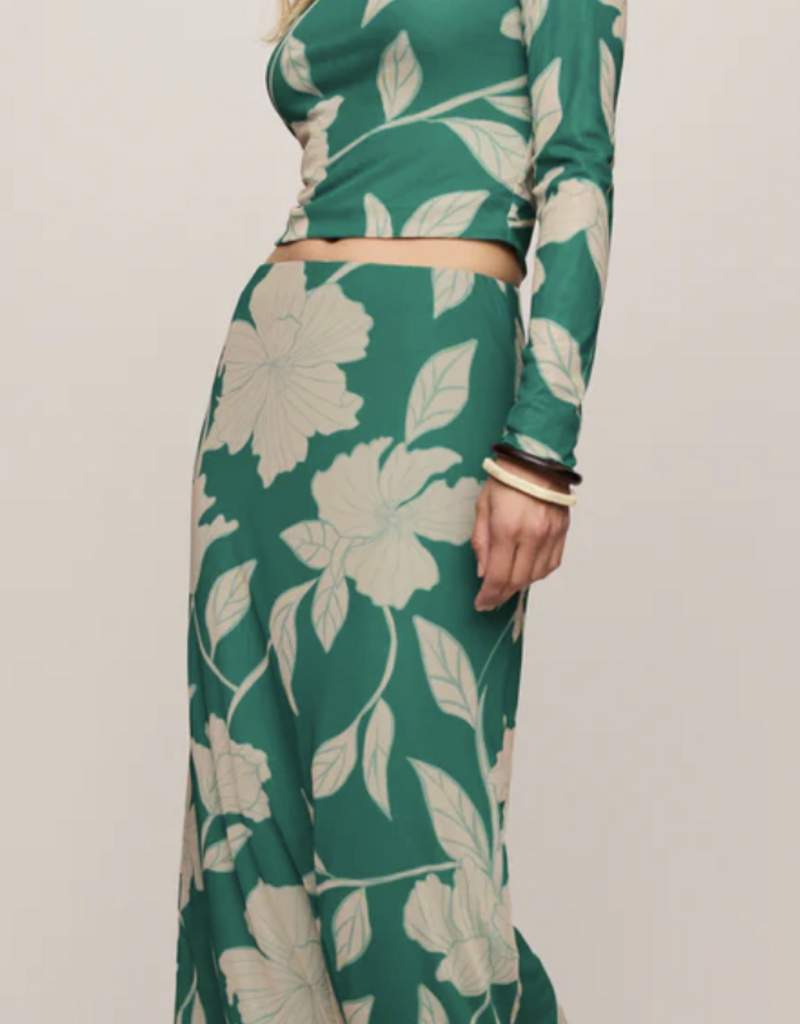 Eda Bloom Floral Mesh Maxi Skirt