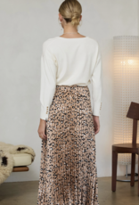 Leopard Pleated Maxi Skirt