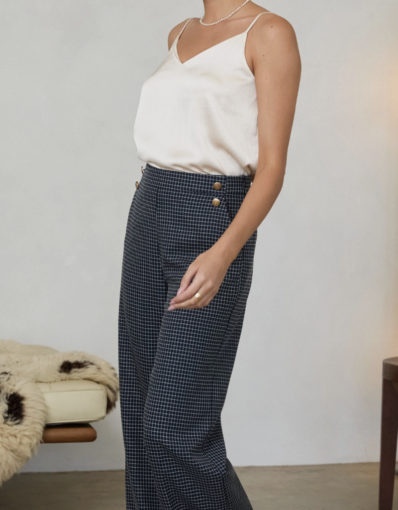 Grid Print Pant
