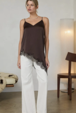 Asymmetrical Crinkled Satin Cami Tunic