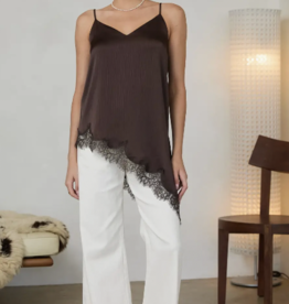 Asymmetrical Crinkled Satin Cami Tunic