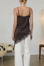 Asymmetrical Crinkled Satin Cami Tunic