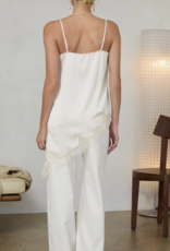 Asymmetrical Crinkled Satin Cami Tunic