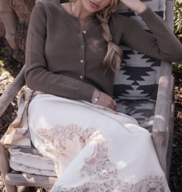 MIXED LACE MIDI SKIRT